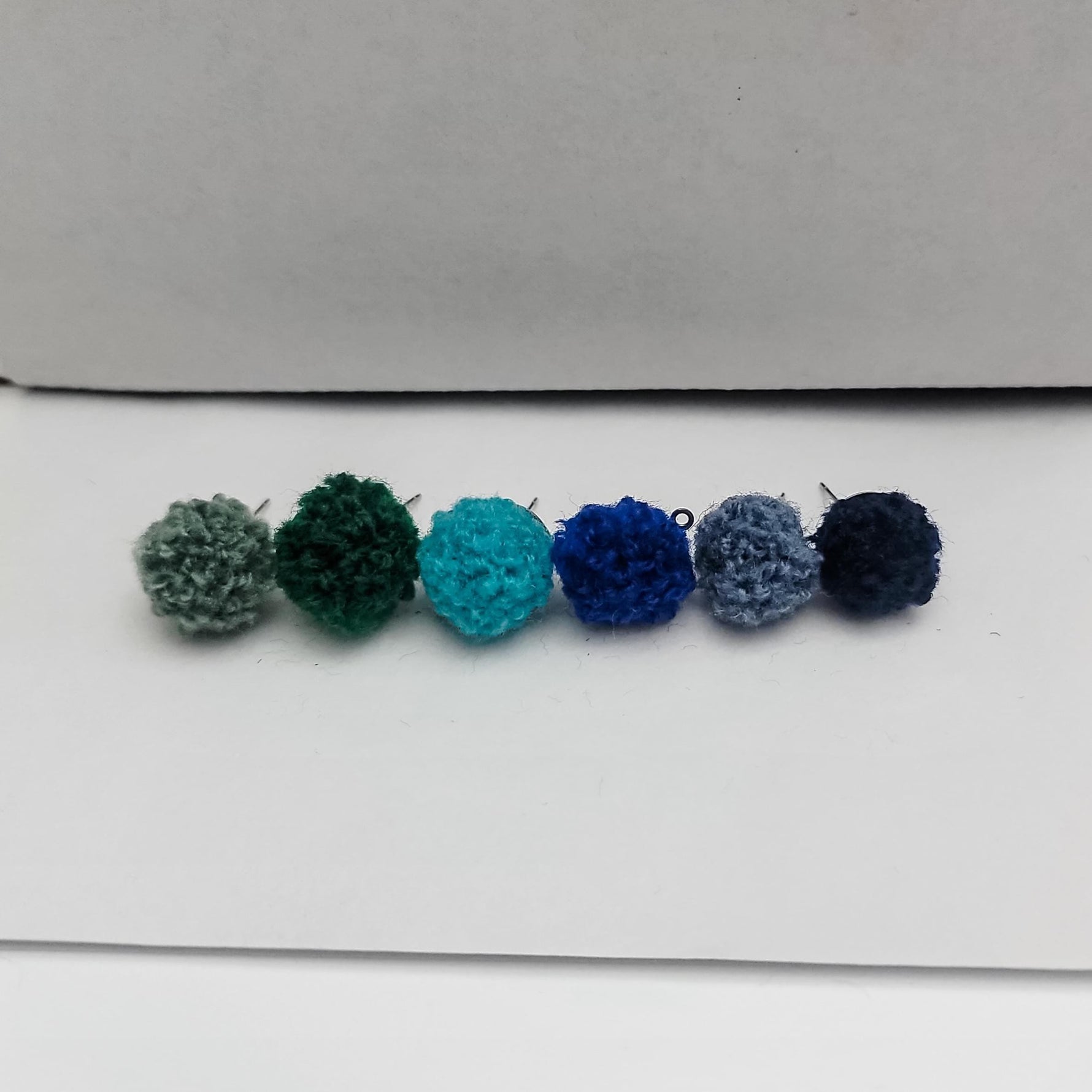Green & Blue Woven 12mm Stud Topper (Choice of Color), 3 Pairs, Stud 123 - 128 - 