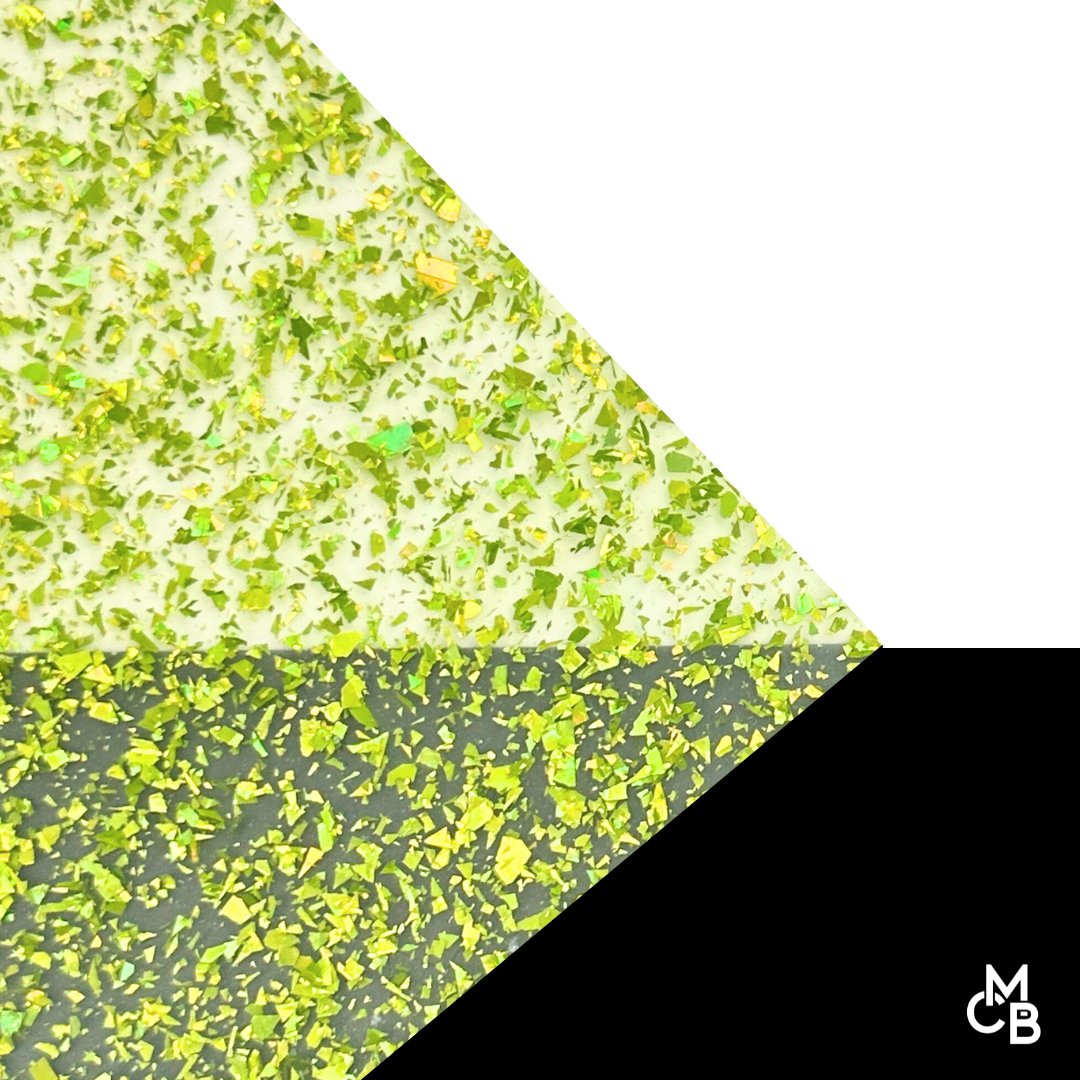 Green Flake Glitter Cast Acrylic | Glitter Acrylic Sheet | CMB Acrylic