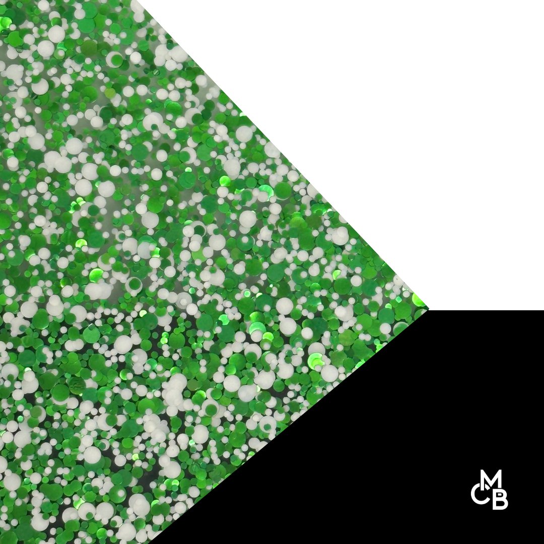 Green & White Glitter Dots Cast Acrylic | Glitter Acrylic Sheet | CMB Acrylic