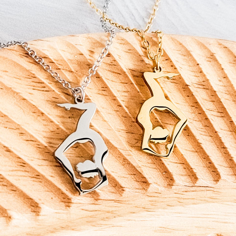 Gymnast Necklace (Silver or Gold), 1 Total, Metal Blank 150 - 