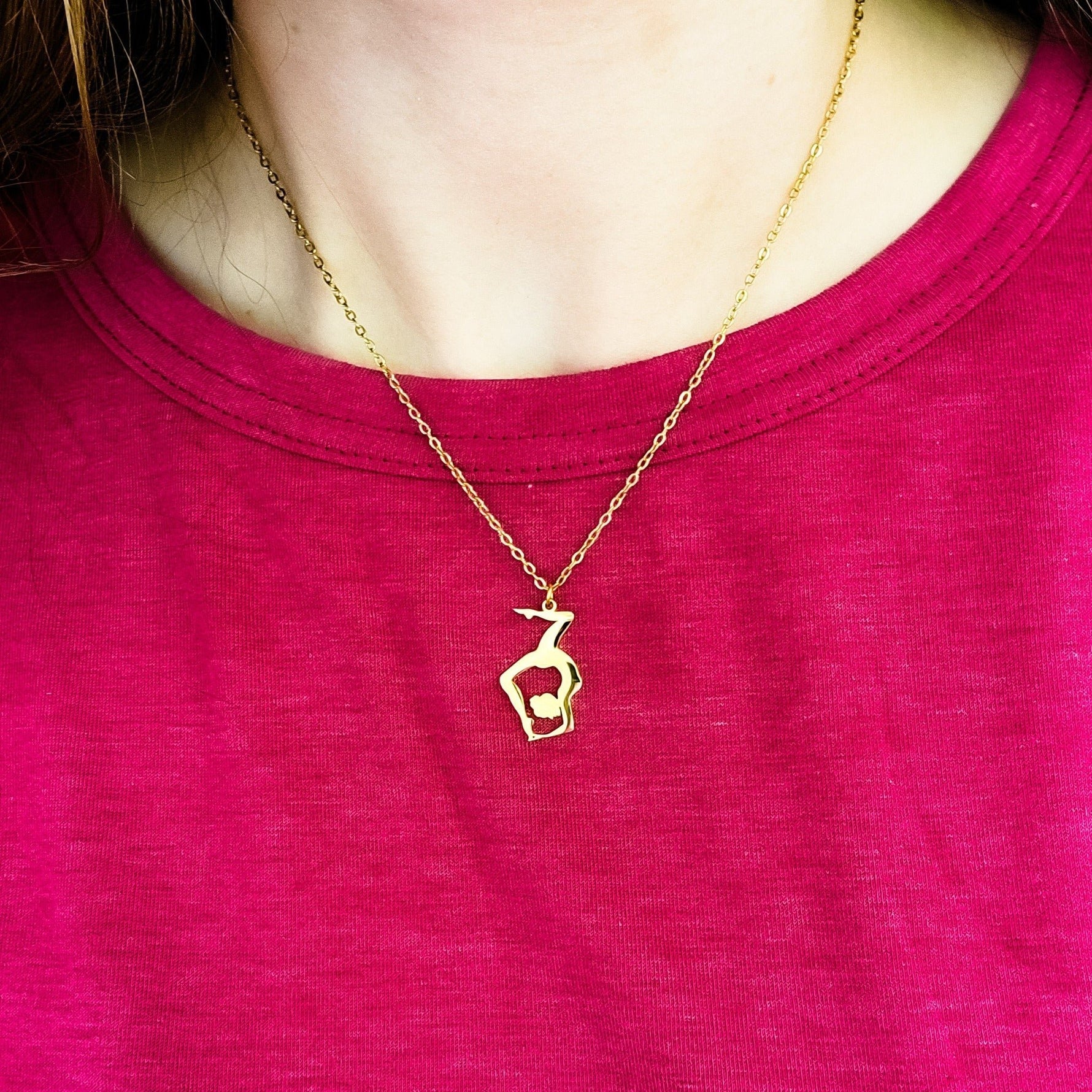 Gymnast Necklace (Silver or Gold), 1 Total, Metal Blank 150 - 