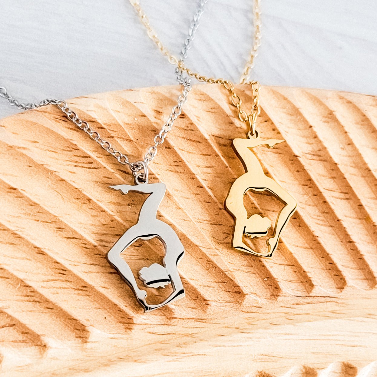 Gymnast Necklace (Silver or Gold), 1 Total, Metal Blank 150 - 