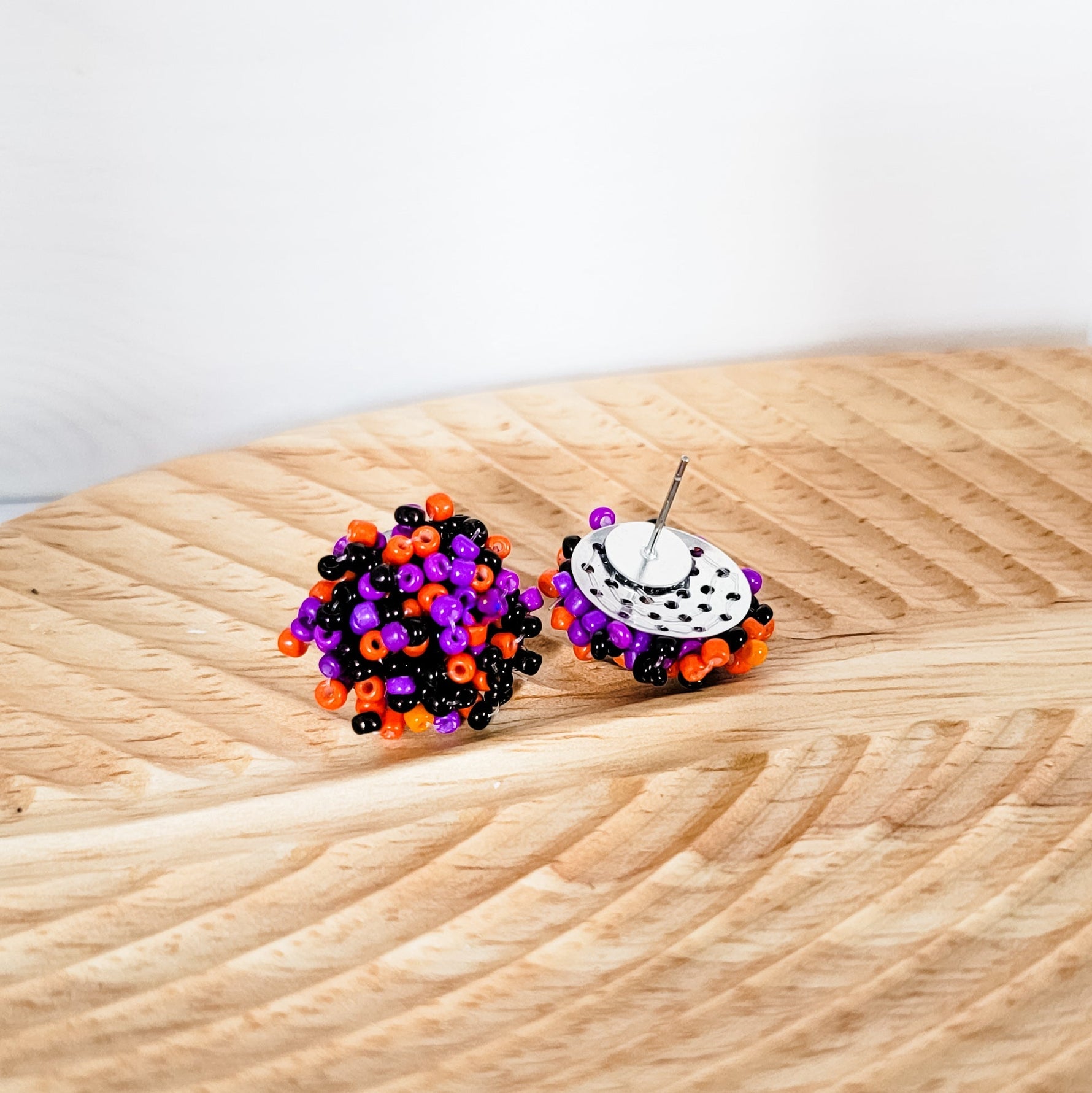 Halloween Mix 15mm Small Seed Bead Topper, 1 Pair, Seed Bead 67 - 