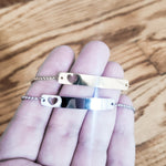 Heart Cutout Bar Bolo Bracelet (Silver or Gold), 1 Total, Metal Blank 50 - 
