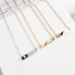 Heart Cutout Horizontal Bar Necklace (Silver, Gold, Rose Gold), 1 Total, Metal Blank 17 - 
