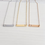 Heart Cutout Horizontal Bar Necklace (Silver, Gold, Rose Gold), 1 Total, Metal Blank 17 - 