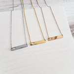 Heart Cutout Horizontal Bar Necklace (Silver, Gold, Rose Gold), 1 Total, Metal Blank 17 - 