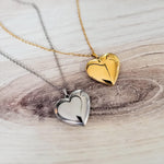 Heart Locket Necklace (Silver and Gold), 1 Total, Metal Blank 101 - 