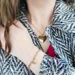 Heart Locket Necklace (Silver and Gold), 1 Total, Metal Blank 101 - 