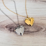 Heart Locket Necklace (Silver and Gold), 1 Total, Metal Blank 101 - 
