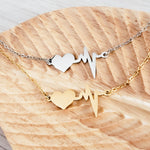 Heartbeat Necklace (Silver or Gold), 1 Total, Metal Blank 90 - 