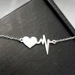 Heartbeat Necklace (Silver or Gold), 1 Total, Metal Blank 90 - 