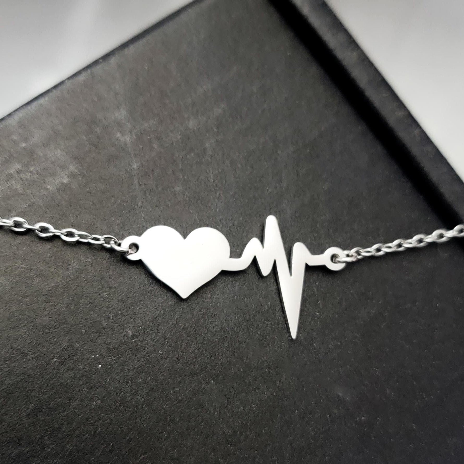 Heartbeat Necklace (Silver or Gold), 1 Total, Metal Blank 90 - 