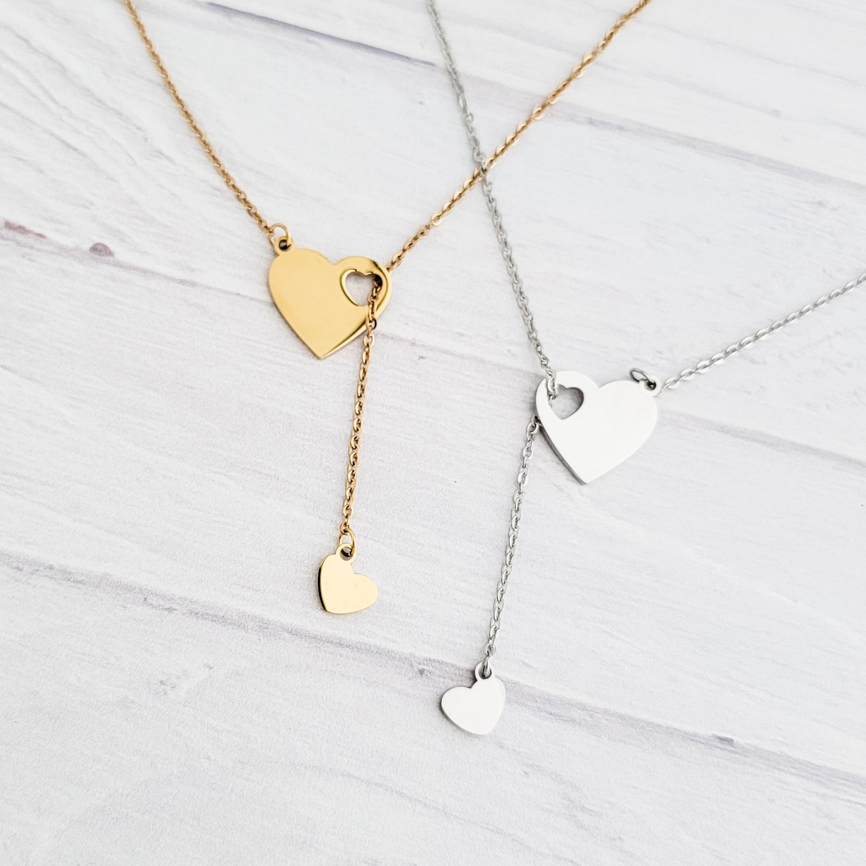 Heartfall Necklace (Silver or Gold), 1 Total, Metal Blank 154 - 