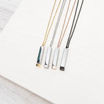Hidden Message Bar Necklace (Gold/Silver, Silver/Silver, Rose Gold/Silver, or Black/Silver), 1 Total, Metal Blank 4 - 