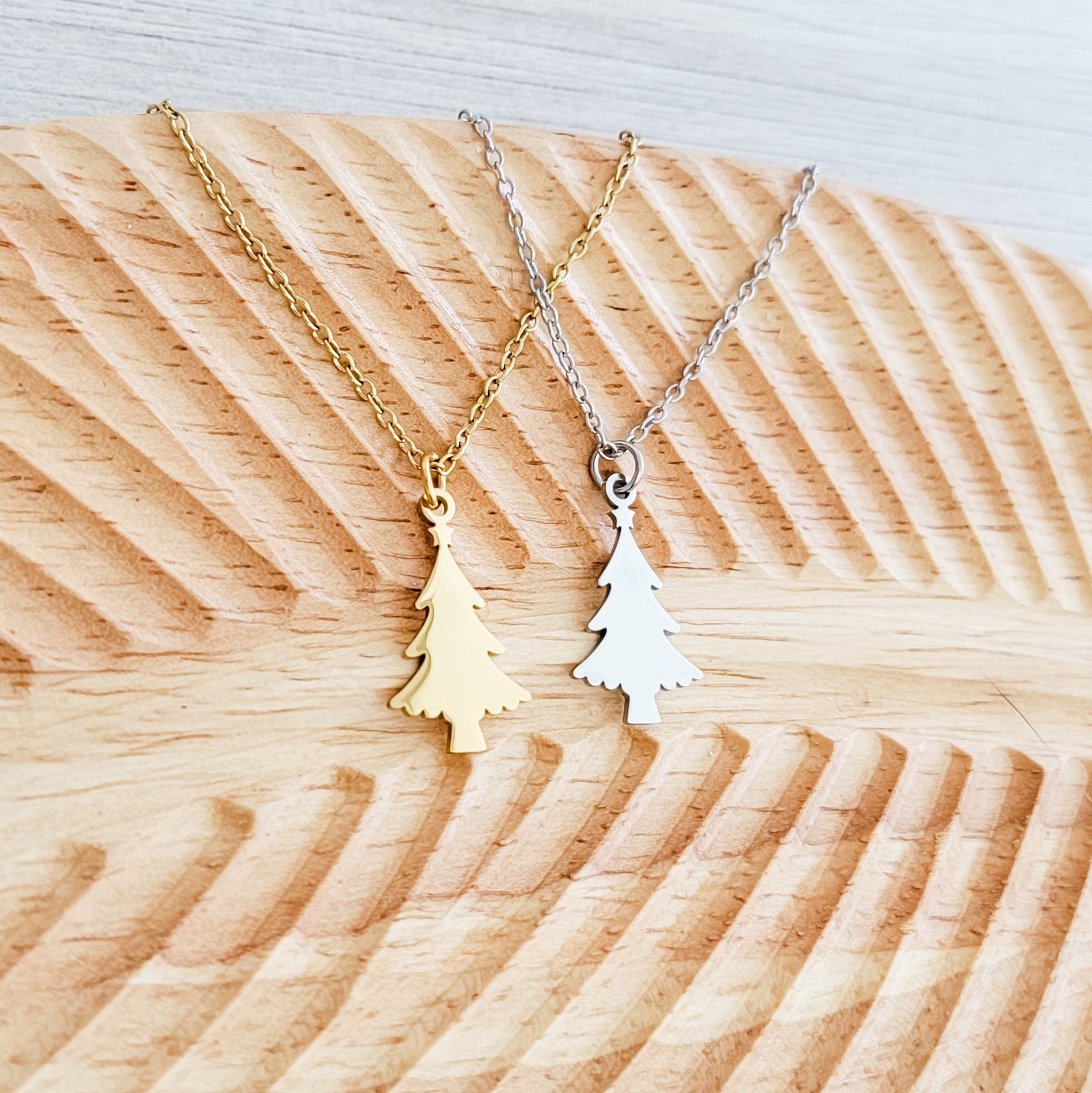 Holiday Tree Necklace (Silver or Gold), 1 Total, Metal Blank 183 - 