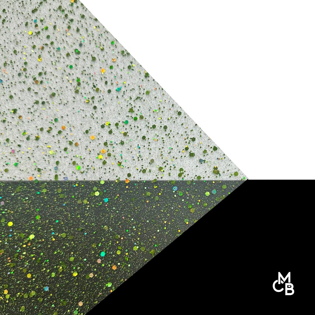 Holographic Lime Green Hexy Glitter Dots Cast Acrylic | Glitter Acrylic Sheet | CMB Acrylic