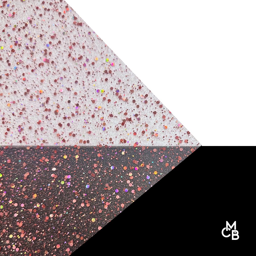 Holographic Pink Hexy Glitter Dots Cast Acrylic | Glitter Acrylic Sheet | CMB Acrylic