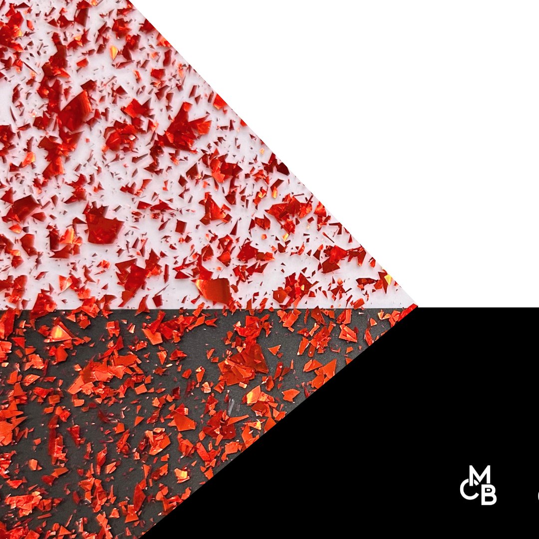 Holographic Red Flake Glitter Cast Acrylic | Glitter Acrylic Sheet | CMB Acrylic