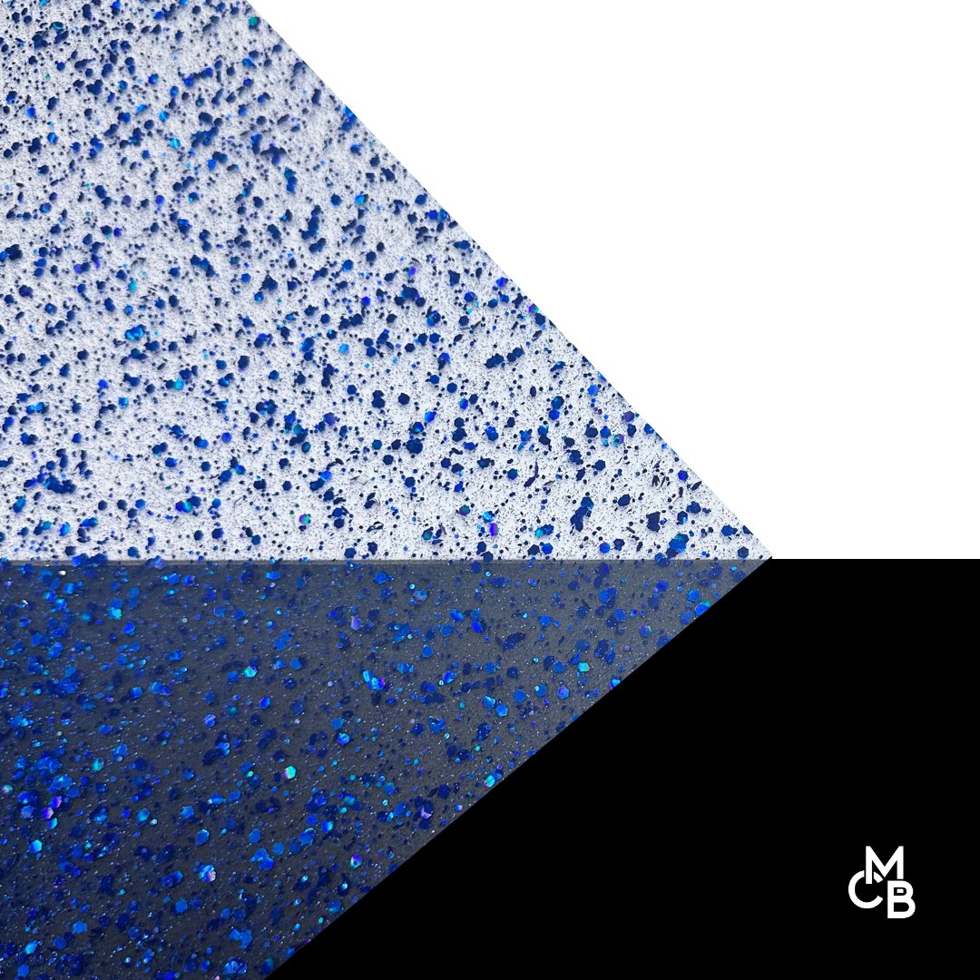 Holographic Royal Blue Hexy Glitter Dots Cast Acrylic | Glitter Acrylic Sheet | CMB Acrylic