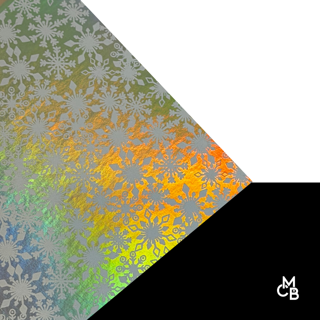 Holographic Snowflakes Leatherette Sheets | Premium Quality laser safe leatherette