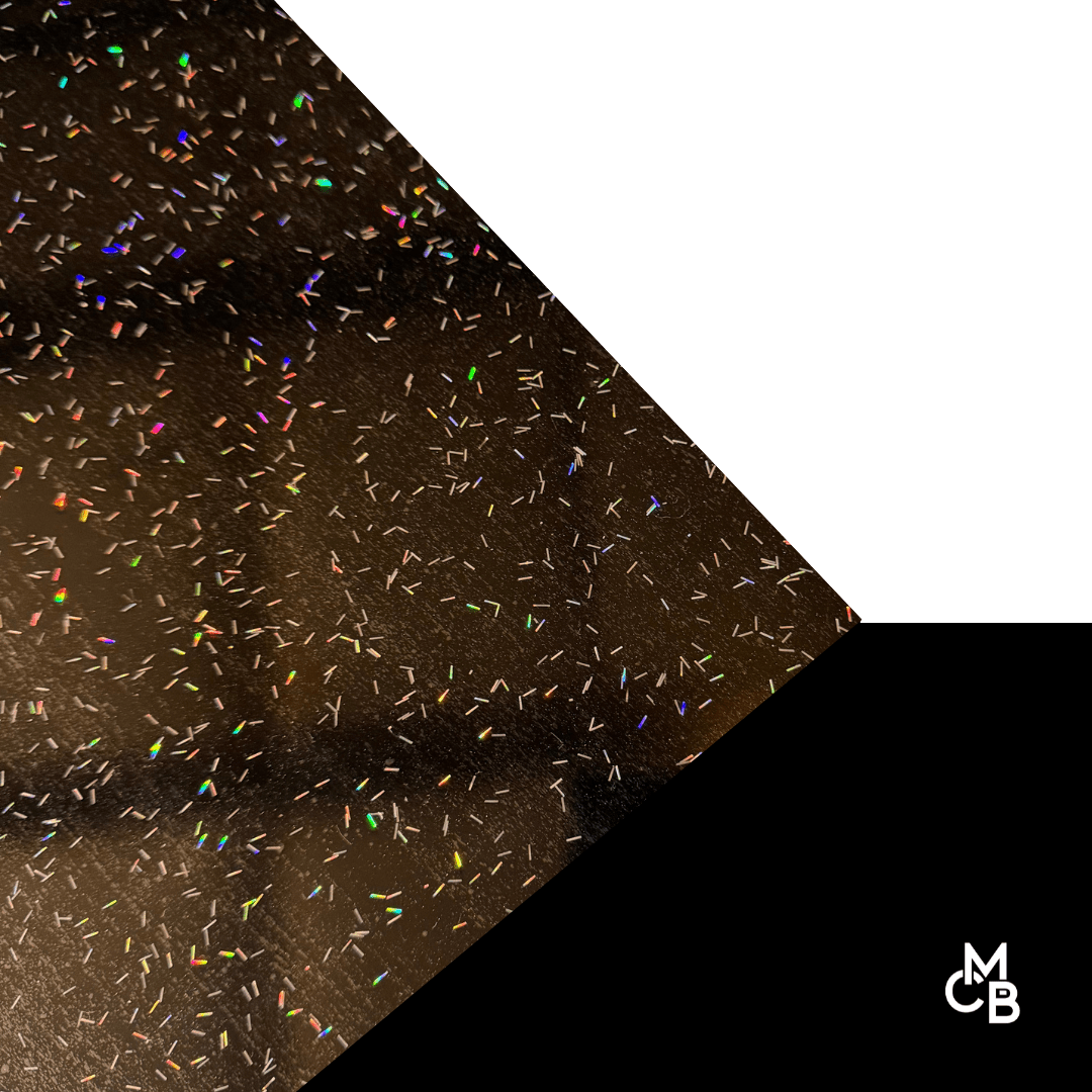 Holographic Tinsel Confetti Black Core Glitter Cast Acrylic | Glitter Acrylic Sheet | CMB Acrylic