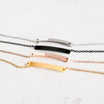 Horizontal Bar Cable Chain Bracelet (Silver, Gold, Rose Gold, or Black), 1 Total, Metal Blank 31 - 
