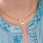 Horseshoe Necklace (Silver or Gold), 1 Total, Metal Blank 120 - 