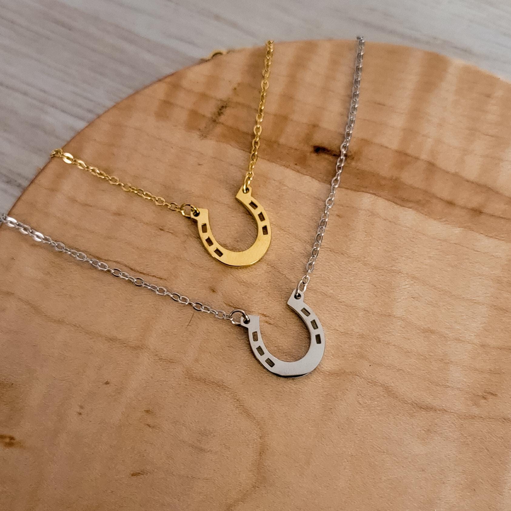 Horseshoe Necklace (Silver or Gold), 1 Total, Metal Blank 120 - 