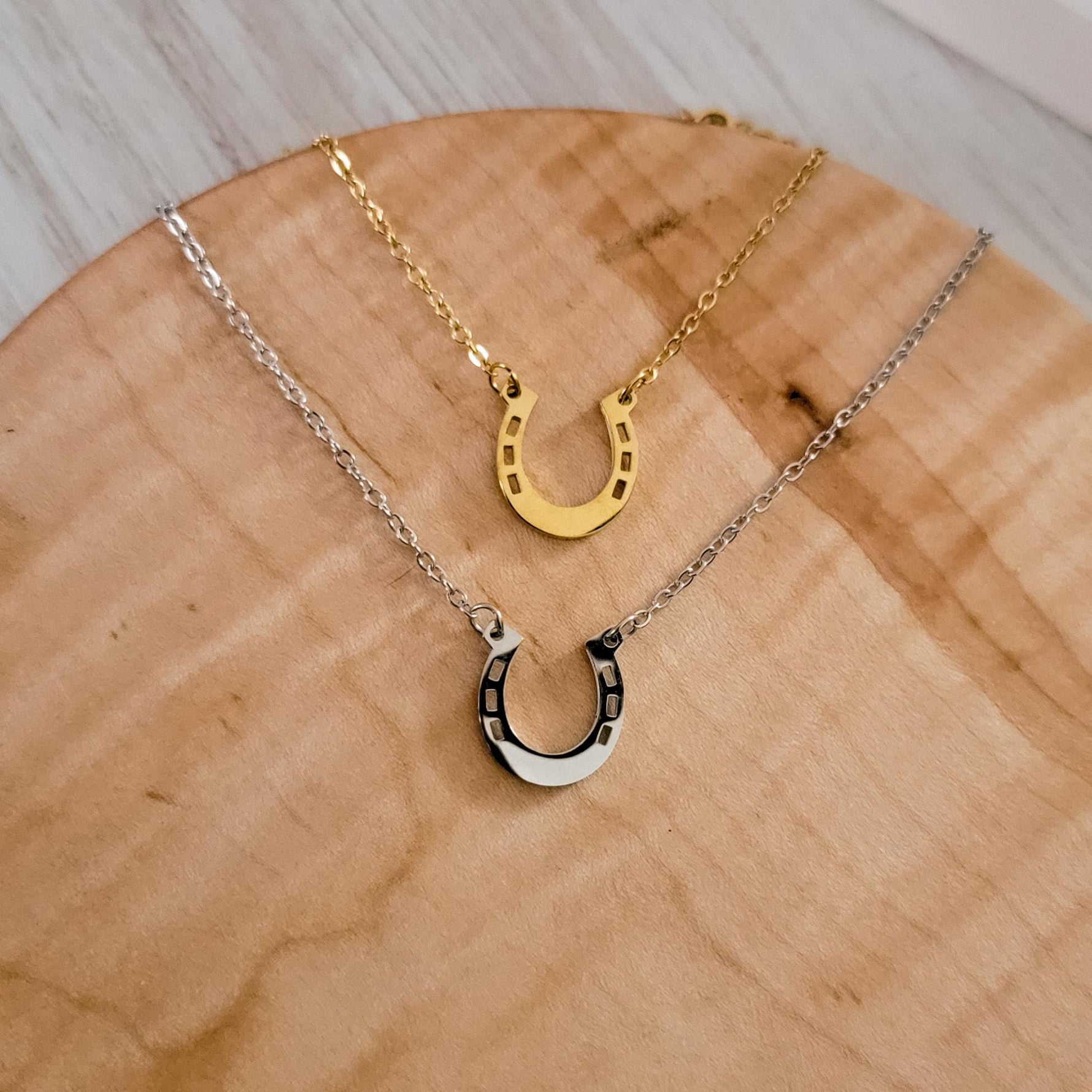 Horseshoe Necklace (Silver or Gold), 1 Total, Metal Blank 120 - 