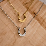 Horseshoe Necklace (Silver or Gold), 1 Total, Metal Blank 120 - 