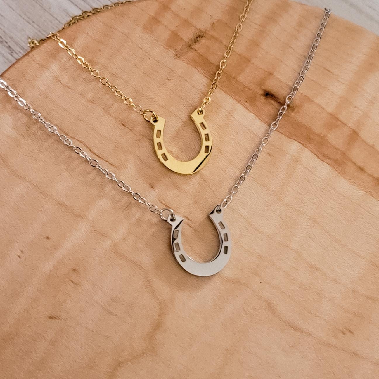 Horseshoe Necklace (Silver or Gold), 1 Total, Metal Blank 120 - 