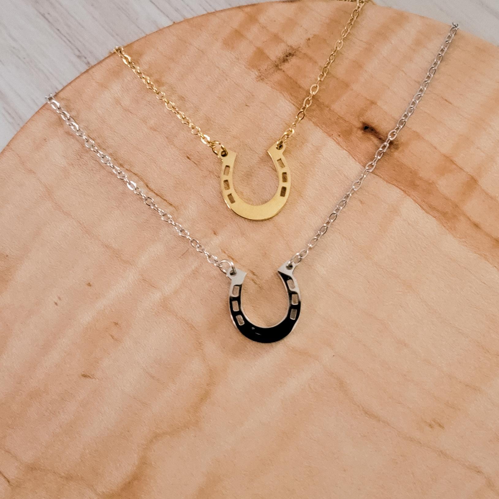 Horseshoe Necklace (Silver or Gold), 1 Total, Metal Blank 120 - 