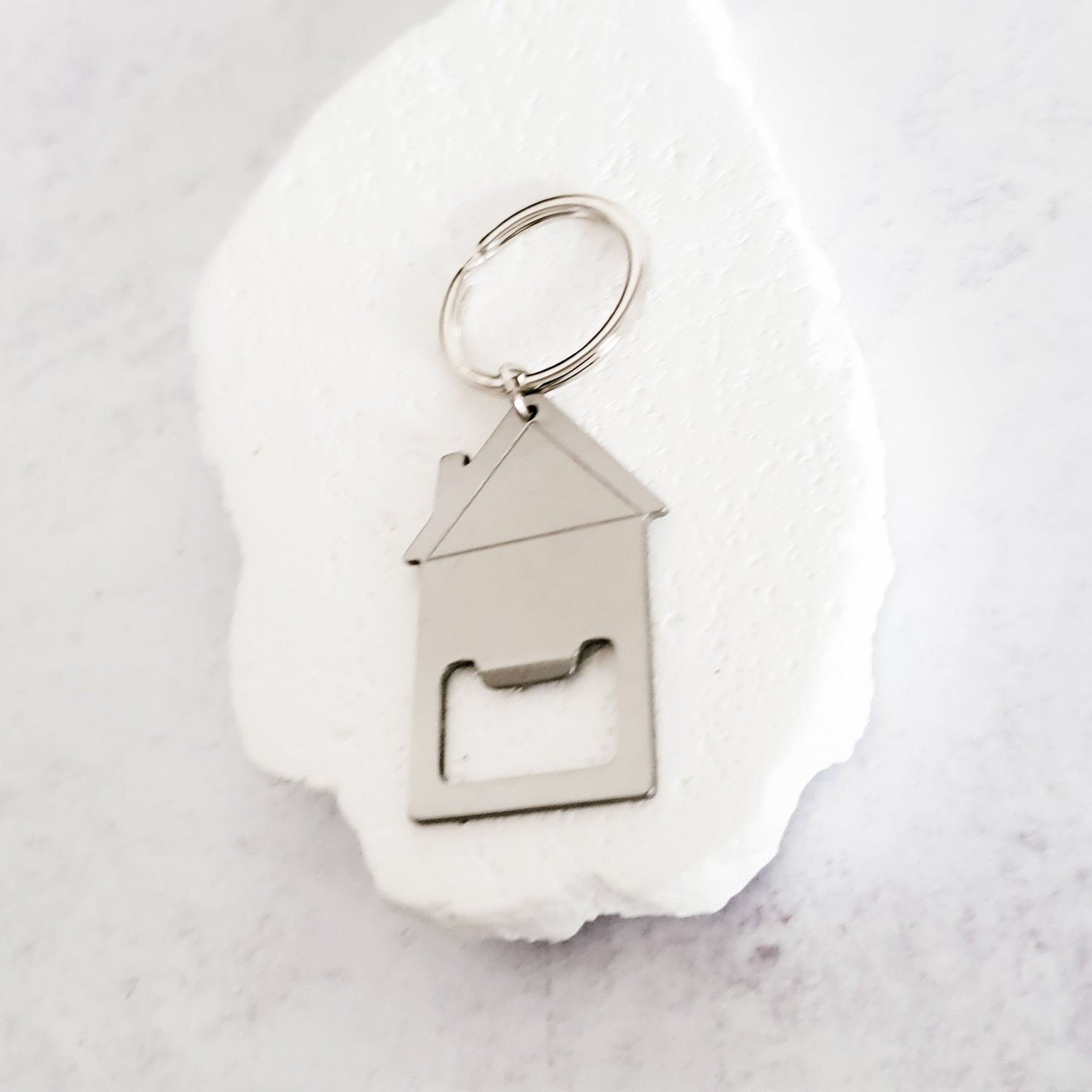 House Bottle Opener Keychain (Silver), 1 Piece Total, Metal Blank 34 - 
