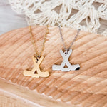 Ice Hockey Pendant Necklace (Silver or Gold), 1 Total, Metal Blank 86 - 