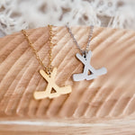 Ice Hockey Pendant Necklace (Silver or Gold), 1 Total, Metal Blank 86 - 