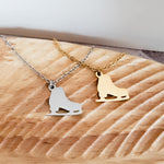 Ice Skate Necklace (Silver or Gold), 1 Total, Metal Blank 115 - 