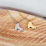 Ice Skate Necklace (Silver or Gold), 1 Total, Metal Blank 115 - 
