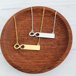 Infinity Bar Necklace (Silver or Gold), 1 Total, Metal Blank 170 - 