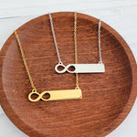 Infinity Bar Necklace (Silver or Gold), 1 Total, Metal Blank 170 - 