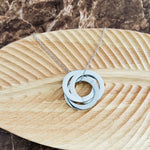 Interlocking Circle Trio Necklace (Silver), 1 Necklace Total, Metal Blank 143 - 