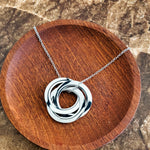 Interlocking Circle Trio Necklace (Silver), 1 Necklace Total, Metal Blank 143 - 