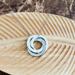 Interlocking Circle Trio Necklace (Silver), 1 Necklace Total, Metal Blank 143 - 