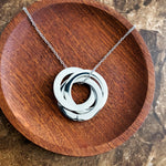 Interlocking Circle Trio Necklace (Silver), 1 Necklace Total, Metal Blank 143 - 