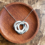 Interlocking Circle Trio Necklace (Silver), 1 Necklace Total, Metal Blank 143 - 