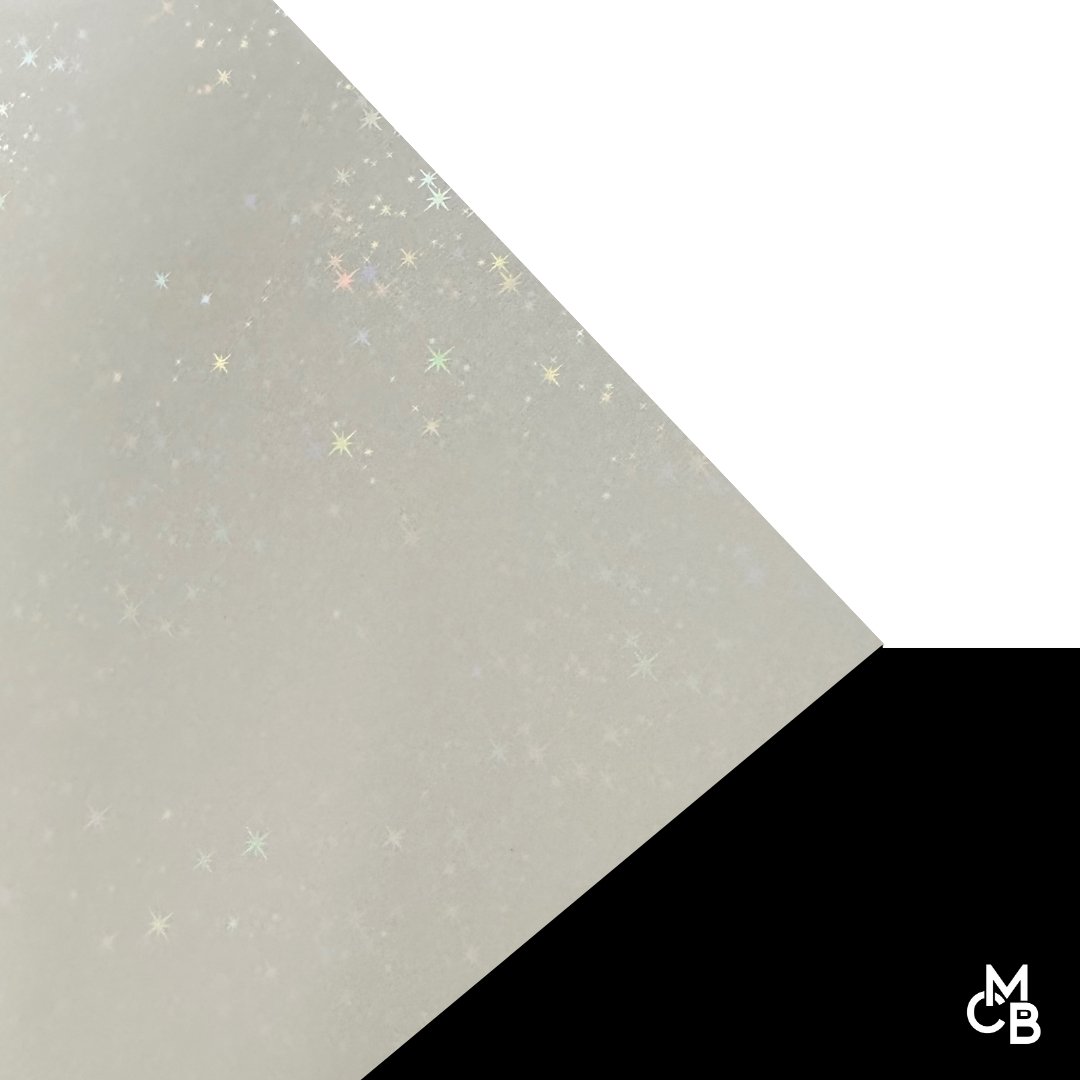 Iridescent Stars on White Acrylic | Iridescent Acrylic Sheet | CMB Acrylic