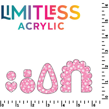 Itty Bitty Pink Snowflakes Pattern Acrylic Sheets - CMB Pattern Acrylic