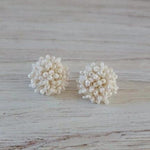 Ivory 15mm Small Seed Bead Topper, 1 Pair, Seed Bead 15 - 