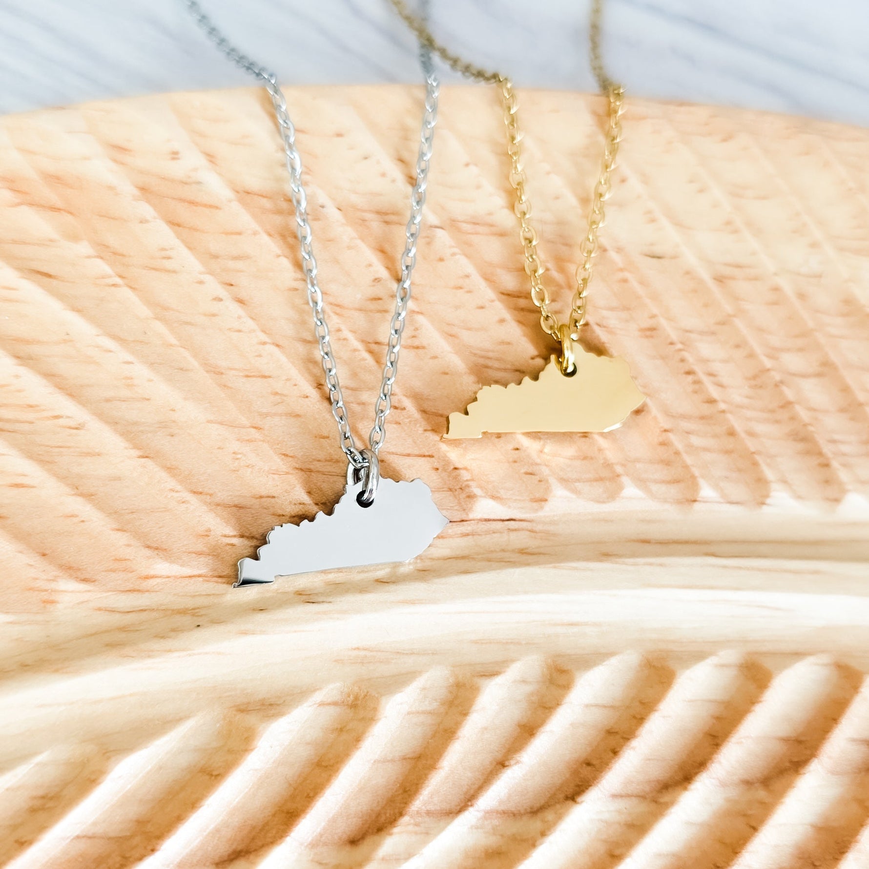 Kentucky Pendant Necklace (Silver or Gold), 1 Total, Metal Blank 210 - 