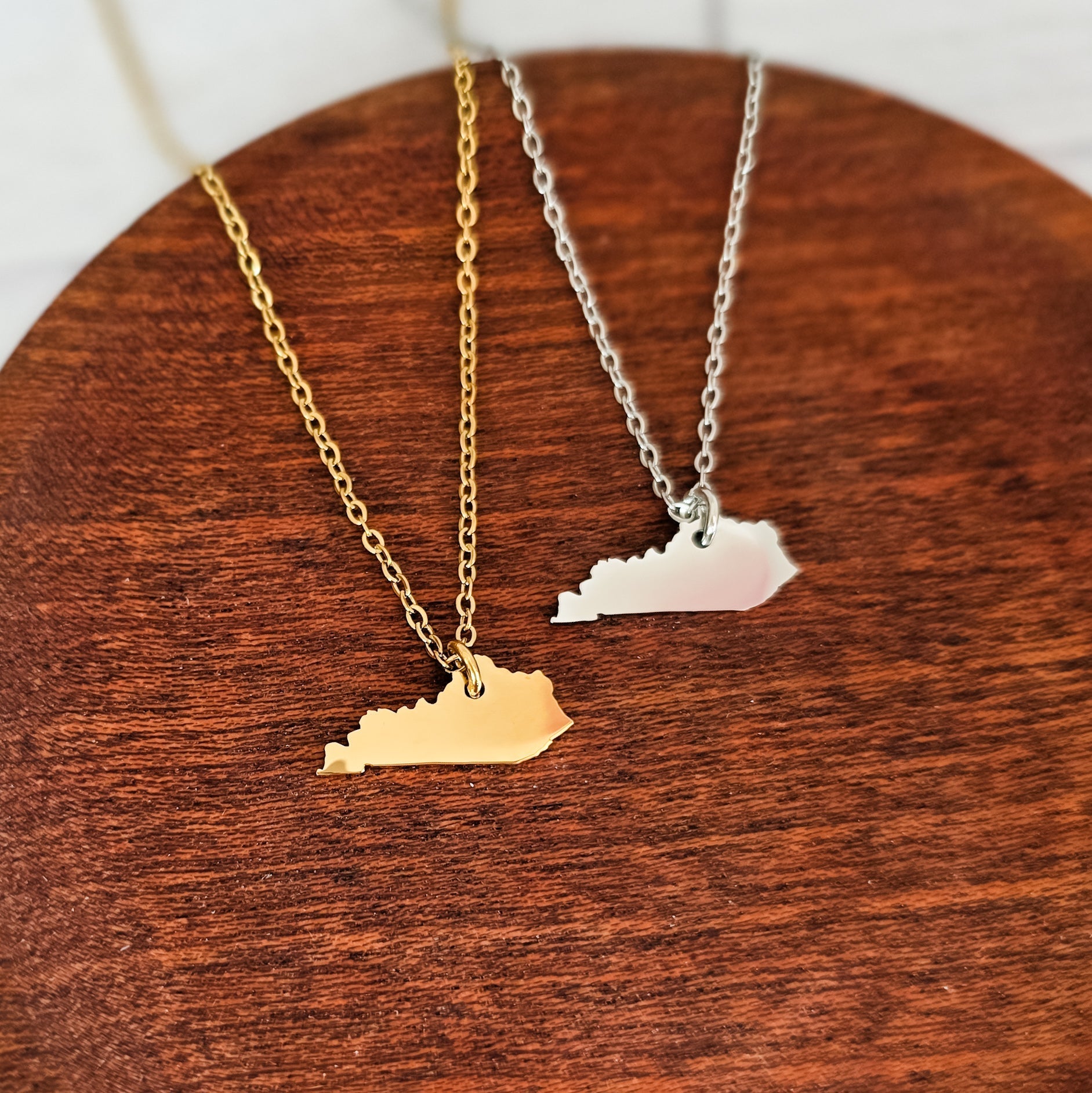 Kentucky Pendant Necklace (Silver or Gold), 1 Total, Metal Blank 210 - 